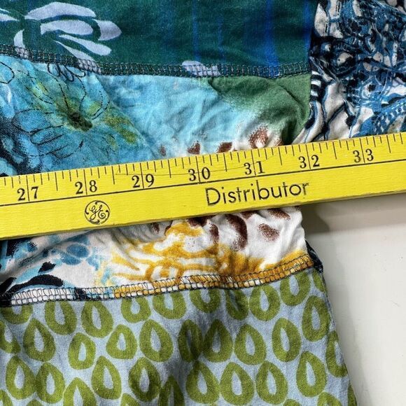 Bila Women's Mixed Print Loose Fit Cropped Blouse Top Green XL - Picture 6 of 12